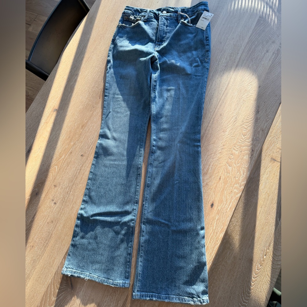 Good American Medium Blue Flare Jeans